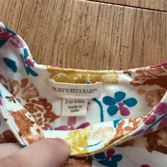 Burt’s Bees Half Sleeve Tunic Dress Floral Wolf NWT 1 Piece Sz 3-6 M - Picture 4 of 5